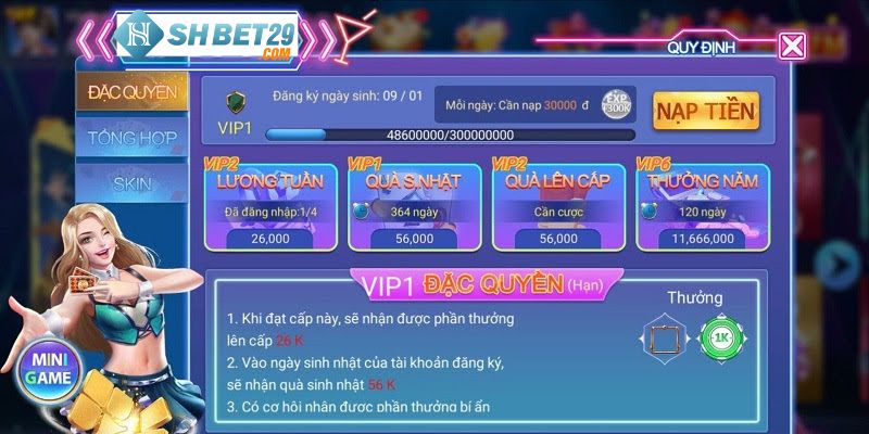 Những ưu đãi độc quyền Vip Club tai Shbet